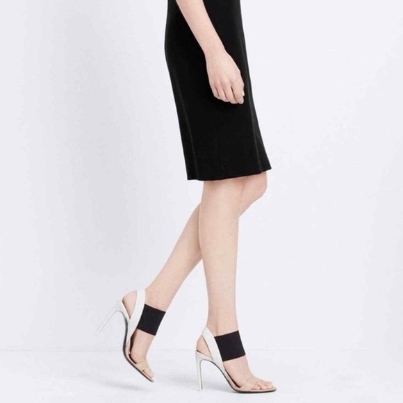 Vince black, white & tan Gaudin colour block heel sandals - size 10 NWOT - Picture 4 of 10